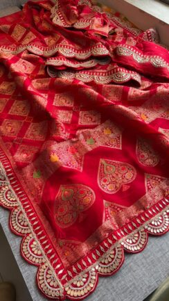 100% Pure Munga Silk Banarasi Weaving Saree