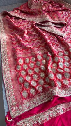 100% Pure Khaddi Georgette Banarasi Weaving Saree