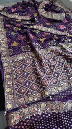 100% Pure Khaddi Georgette Banarasi Weaving Saree