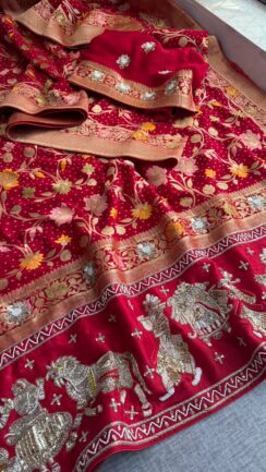 100% Pure Khaddi Georgette Banarasi Weaving Saree