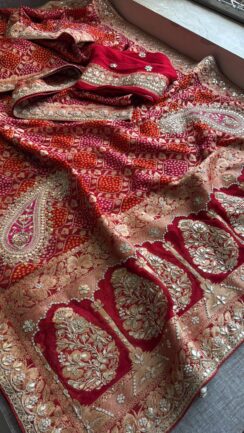 100 % Pure Khaddi Georgette Banarasi Weaving Saree