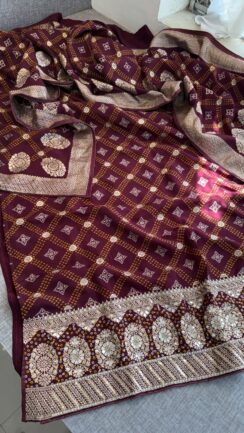 Pure Munga Silk Handwork Suit Set