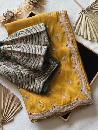Tissue Crepe Silk Saree with Stitched Blouse
