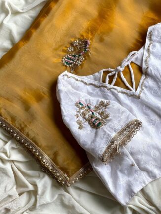 Pure Soft Glitter Tissue Saree with Blouse