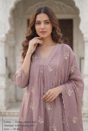 Mul Chanderi Suit Set