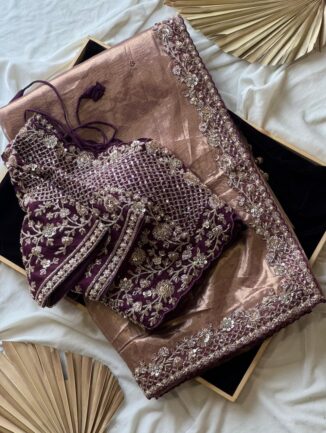 Pure Soft Designer Metallic Silk Saree