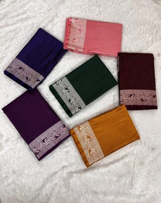 Emerald Banarasi Mashru Silk Saree