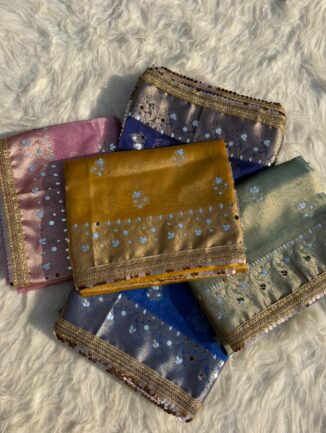 Banarasi Tissue Silk Saree with Mirror Work