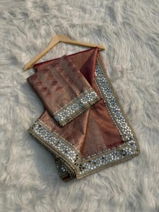 Banarasi Tissue Silk saree with Mirror Lace