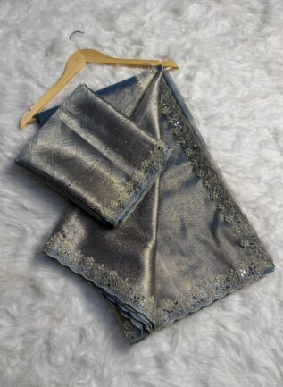 Soft Tissue Silk Saree with Handwork