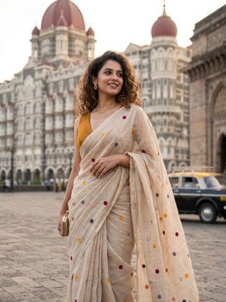 Kota Checks Polka Dot Saree