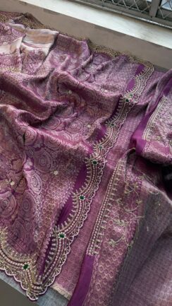Pure Khaddi Georgette Banarasi Saree – Exquisite Handcrafted Luxury