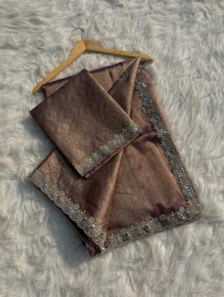 Lavender Banarasi Tissue Silk Saree